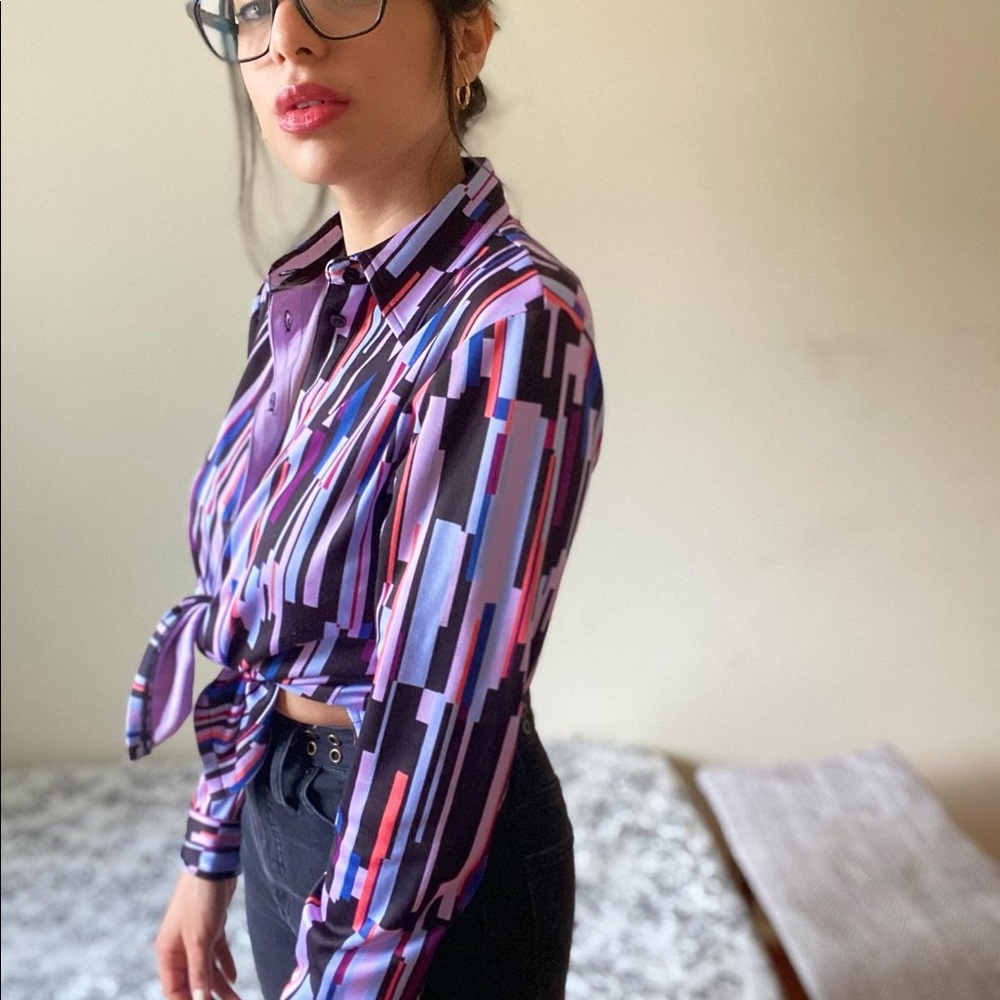 Vintage y2k purple button up